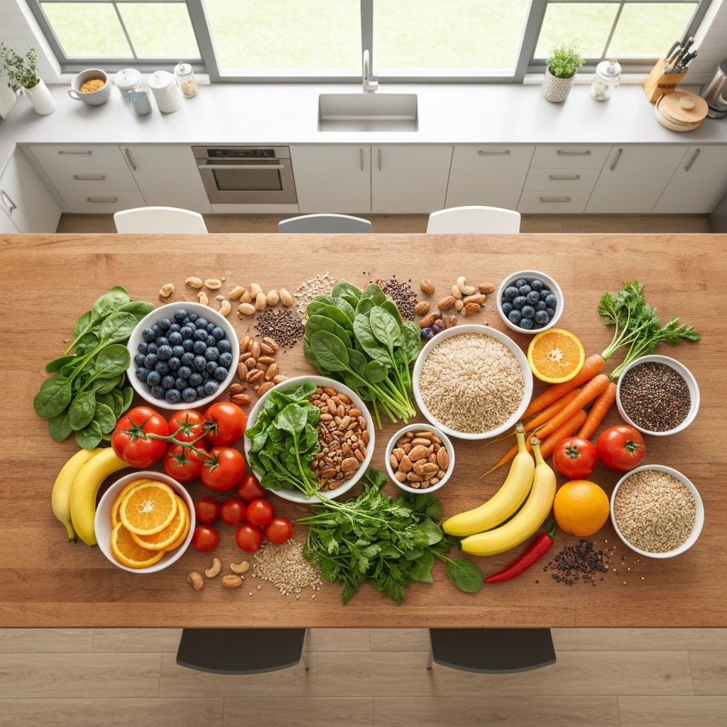 Zdrowe produkty żywnościowe na stole